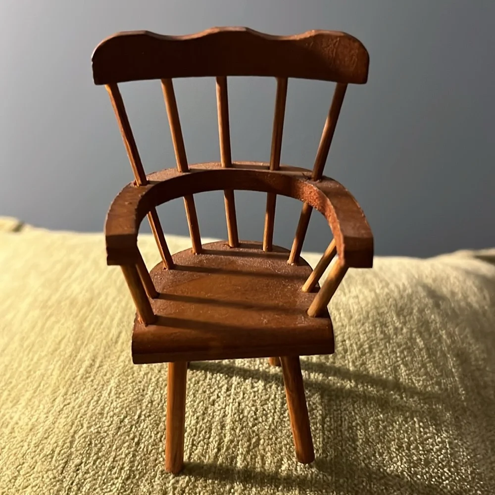 Vintage Shackman Doll House Miniature Chair Japan Windsor Captains Chair